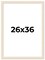 26x36 Wide Barnwood Picture Frame with UV-Resistant Acrylic & Acid Free Backing, Available in 6 Paint Finishes - Grey, Brown, White, and Black
